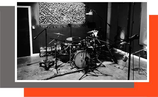 The tracking room at Chris Brush's studio in Nashville -- home of Chris Brush Drums