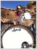 Chris Brush drumming during soundcheck at Red Rocks